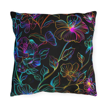 Glowing Garden Outdoor Throw Pillow